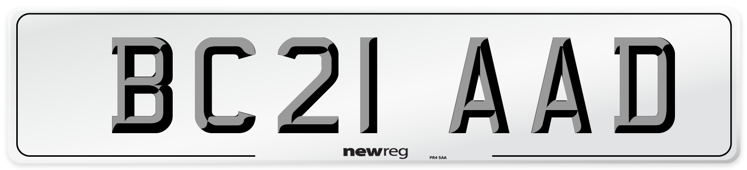 BC21 AAD Number Plate from New Reg